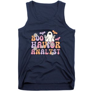 Halloween Retro Boo ABA Therapist BCBA Behavior Analyst Tank Top