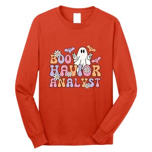 Halloween Retro Boo ABA Therapist BCBA Behavior Analyst Long Sleeve Shirt