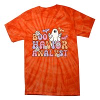 Halloween Retro Boo ABA Therapist BCBA Behavior Analyst Tie-Dye T-Shirt