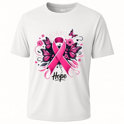 Hope Ribbon Butterfly Breast Cancer Awareness Performance Shirt