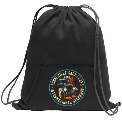 Hot Rod Bonneville Salt Flats Speedway Sweatshirt Cinch Pack Bag