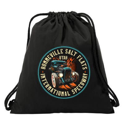 Hot Rod Bonneville Salt Flats Speedway Drawstring Bag