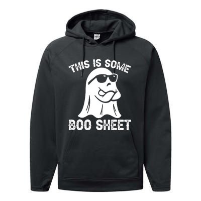 Halloween Retro Boo Ghost This Is Some Boo Sheet Performance Fleece Hoodie