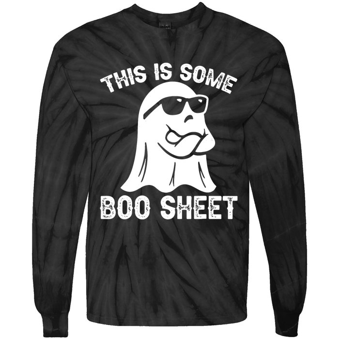 Halloween Retro Boo Ghost This Is Some Boo Sheet Tie-Dye Long Sleeve Shirt