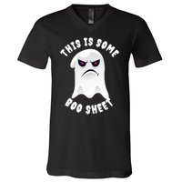 Halloween Retro Boo Ghost This Is Some Boo Sheet V-Neck T-Shirt