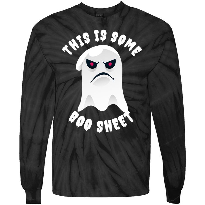 Halloween Retro Boo Ghost This Is Some Boo Sheet Tie-Dye Long Sleeve Shirt