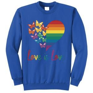 Heart Rainbow Butterfly Love Is Love Lgbt Lesbian Pride Gift Sweatshirt