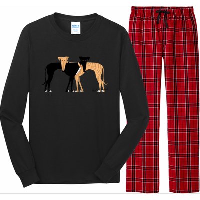 Head Rest Brindle Hound Long Sleeve Pajama Set