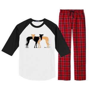 Head Rest Brindle Hound Raglan Sleeve Pajama Set