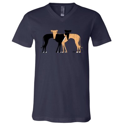 Head Rest Brindle Hound V-Neck T-Shirt