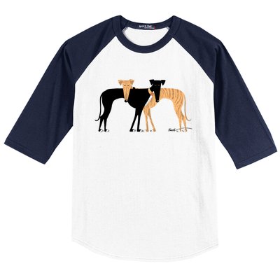 Head Rest Brindle Hound Baseball Sleeve Shirt