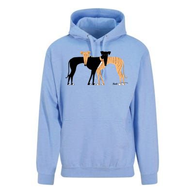 Head Rest Brindle Hound Unisex Surf Hoodie