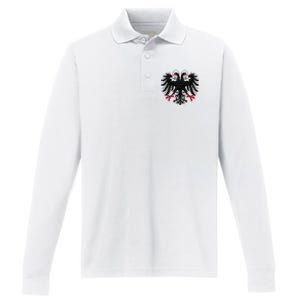 Holy Roman Banner Flag Double Headed Eagle Empire Performance Long Sleeve Polo