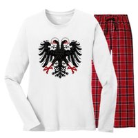 Holy Roman Banner Flag Double Headed Eagle Empire Women's Long Sleeve Flannel Pajama Set 