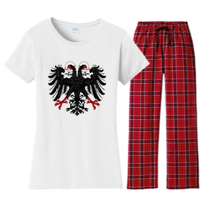 Holy Roman Banner Flag Double Headed Eagle Empire Women's Flannel Pajama Set