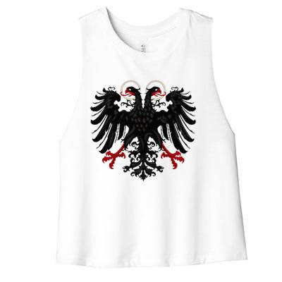 Holy Roman Banner Flag Double Headed Eagle Empire Women's Racerback Cropped Tank