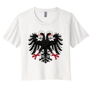 Holy Roman Banner Flag Double Headed Eagle Empire Women's Crop Top Tee