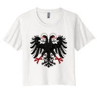 Holy Roman Banner Flag Double Headed Eagle Empire Women's Crop Top Tee