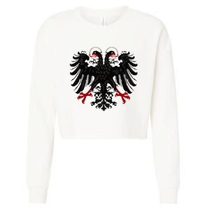 Holy Roman Banner Flag Double Headed Eagle Empire Cropped Pullover Crew