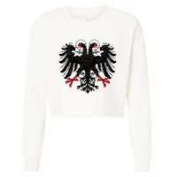 Holy Roman Banner Flag Double Headed Eagle Empire Cropped Pullover Crew