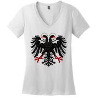 Holy Roman Banner Flag Double Headed Eagle Empire Women's V-Neck T-Shirt