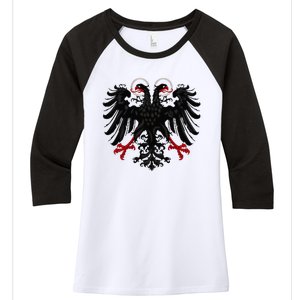 Holy Roman Banner Flag Double Headed Eagle Empire Women's Tri-Blend 3/4-Sleeve Raglan Shirt