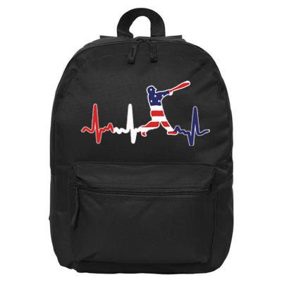 Home Run Baseball Flag Baseball Heartbeat 16 in Basic Backpack