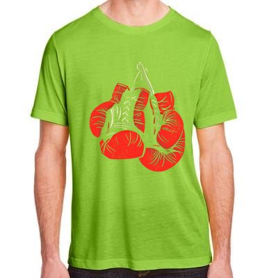 Hanging Red Boxing Gloves Graphic Gift Adult ChromaSoft Performance T-Shirt