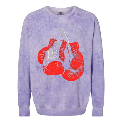 Hanging Red Boxing Gloves Graphic Gift Colorblast Crewneck Sweatshirt