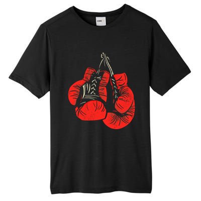 Hanging Red Boxing Gloves Graphic Gift Tall Fusion ChromaSoft Performance T-Shirt