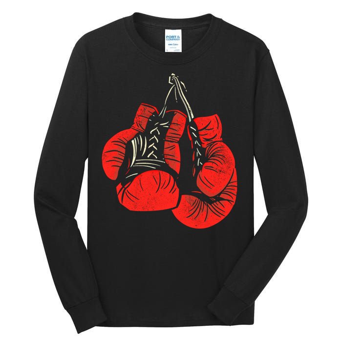 Hanging Red Boxing Gloves Graphic Gift Tall Long Sleeve T-Shirt