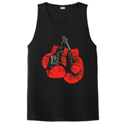 Hanging Red Boxing Gloves Graphic Gift PosiCharge Competitor Tank