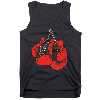 Hanging Red Boxing Gloves Graphic Gift Tank Top