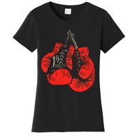 Hanging Red Boxing Gloves Graphic Gift Women's T-Shirt