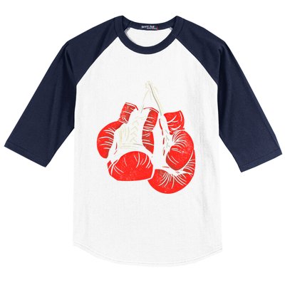 Hanging Red Boxing Gloves Graphic Gift Baseball Sleeve Shirt