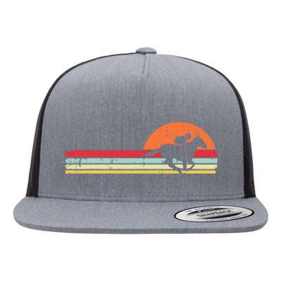 Horse Riding Chest Sunset Retro Racing Equestrian Flat Bill Trucker Hat