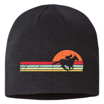 Horse Riding Chest Sunset Retro Racing Equestrian Sustainable Beanie