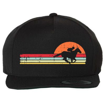 Horse Riding Chest Sunset Retro Racing Equestrian Wool Snapback Cap