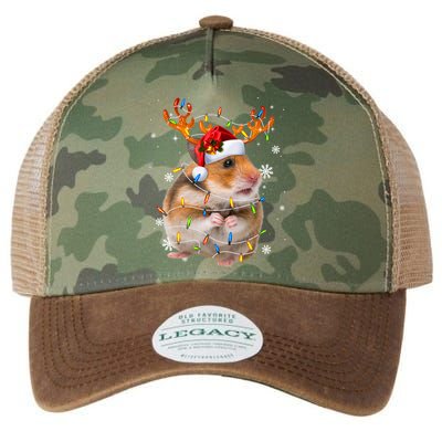 Hamster Reindeer Christmas Lights Funny Hamster Xmas Gift Legacy Tie Dye Trucker Hat