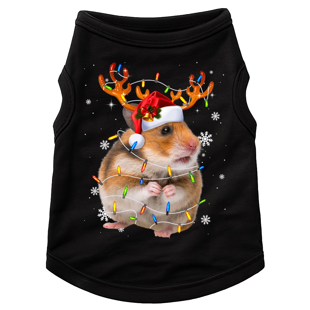 Hamster Reindeer Christmas Lights Funny Hamster Xmas Gift Doggie Tank