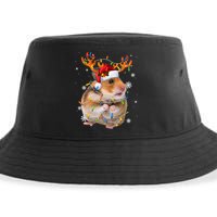 Hamster Reindeer Christmas Lights Funny Hamster Xmas Gift Sustainable Bucket Hat