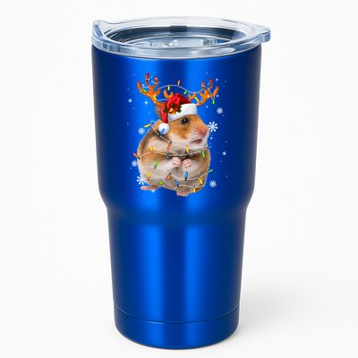 Hamster Reindeer Christmas Lights Funny Hamster Xmas Gift Tumbler