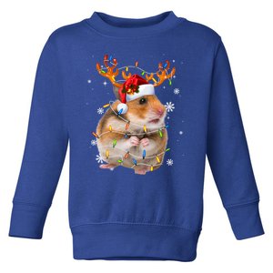 Hamster Reindeer Christmas Lights Funny Hamster Xmas Gift Toddler Sweatshirt