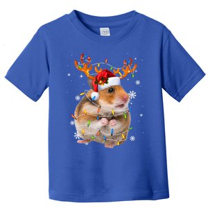 Hamster Reindeer Christmas Lights Funny Hamster Xmas Gift Toddler T-Shirt