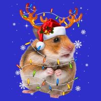Hamster Reindeer Christmas Lights Funny Hamster Xmas Gift Toddler T-Shirt
