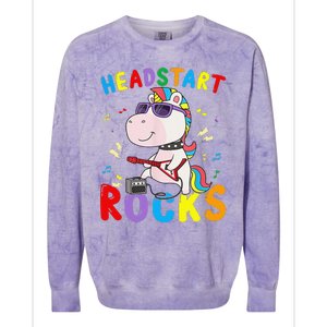 Headstart Rocks Cute Unicorn Back To School Colorblast Crewneck Sweatshirt