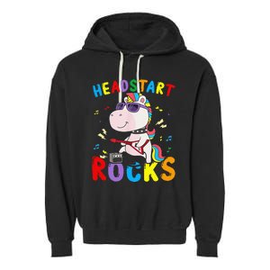 Headstart Rocks Cute Unicorn Back To School Garment-Dyed Fleece Hoodie