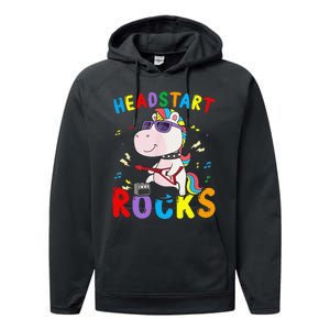 Headstart Rocks Cute Unicorn Back To School Performance Fleece Hoodie