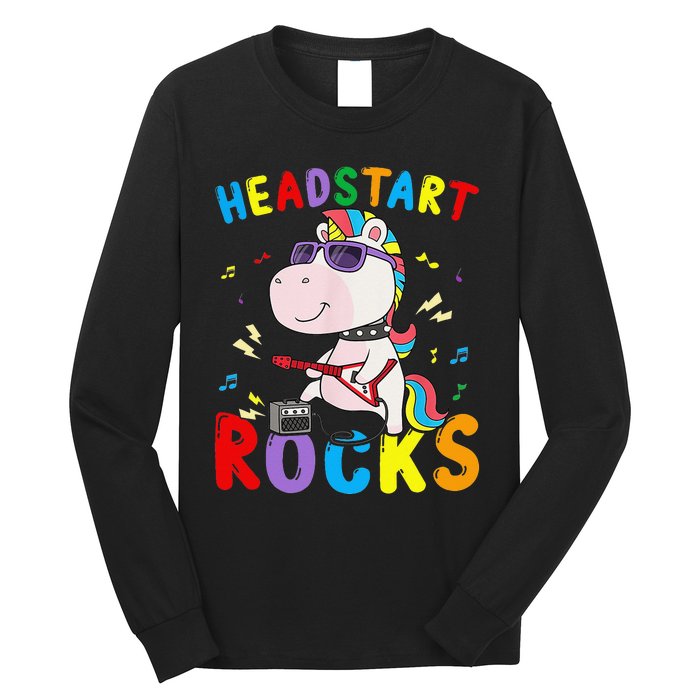 Headstart Rocks Cute Unicorn Back To School Long Sleeve Shirt