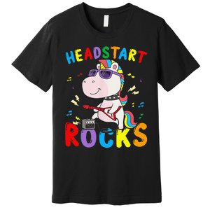 Headstart Rocks Cute Unicorn Back To School Premium T-Shirt